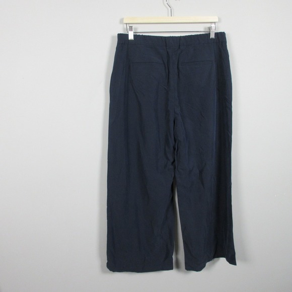 J. Jill Wide Leg Pants Women M Blue Pull On Modal Crop Casual Comfort Boho 264 - Picture 2 of 13